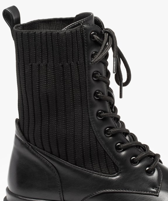 Bottines femme à semelle crantée et col chaussette vue6 - GEMO (CASUAL) - GEMO