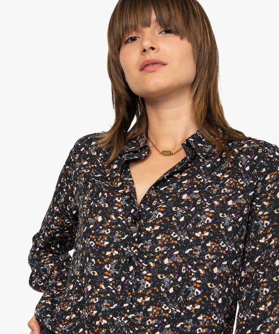 Chemise imprimée à manches longues femme vue2 - GEMO 4G FEMME - GEMO