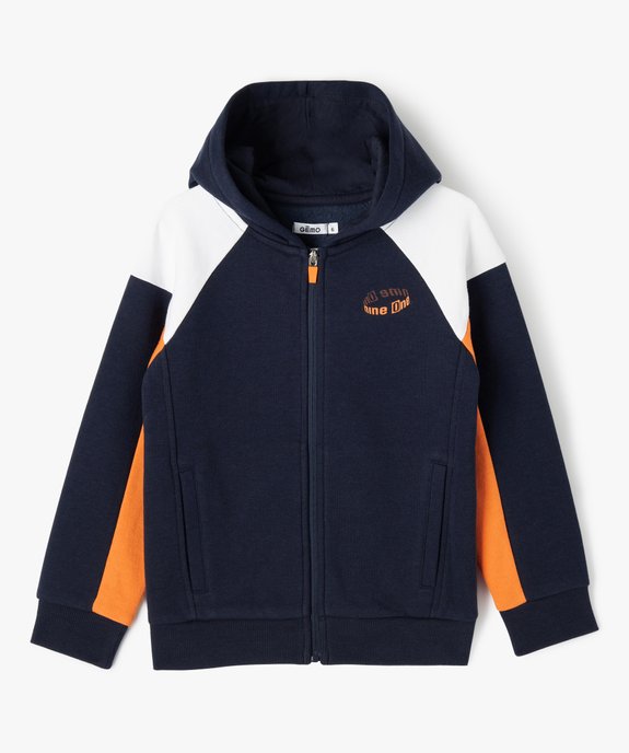 Sweat zippé à capuche garçon vue1 - GEMO (ENFANT) - GEMO