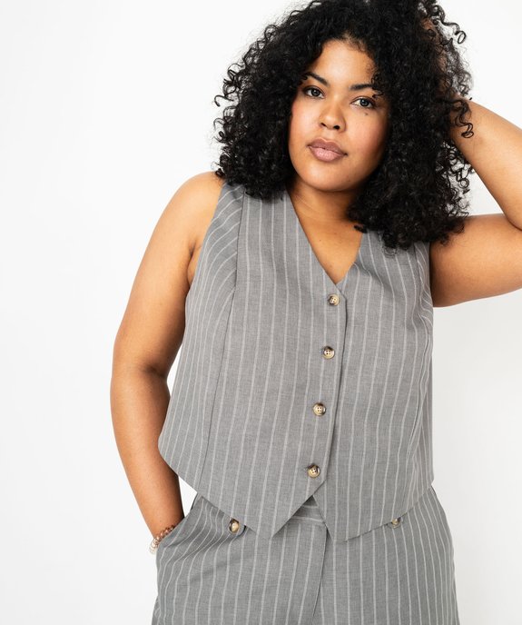 Veste sans manches à boutons femme vue1 - GEMO (G TAILLE) - GEMO