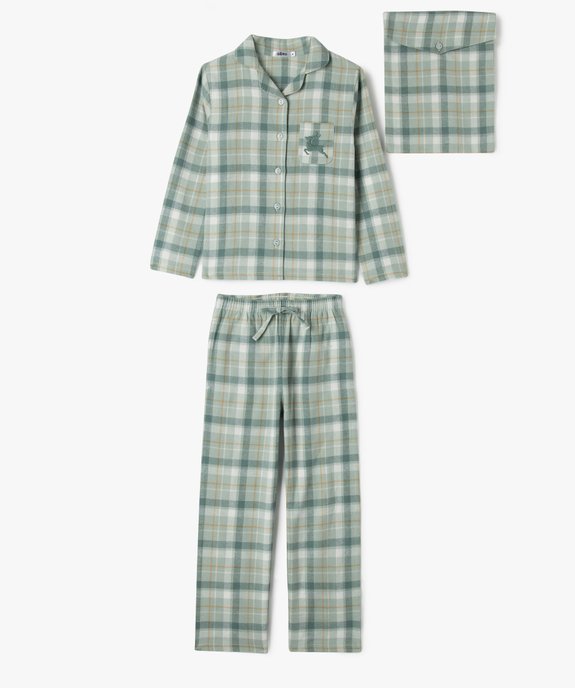 Pyjama en flanelle de coton à carreaux enfant vue1 - GEMO (ENFANT) - GEMO