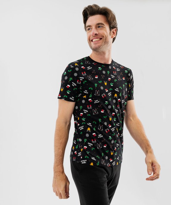 Tee-shirt de Noël manches courtes imprimé homme vue2 - GEMO (HOMME) - GEMO