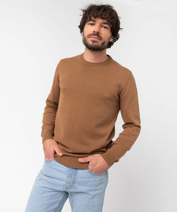 Pull à col rond en coton homme vue1 - GEMO (HOMME) - GEMO