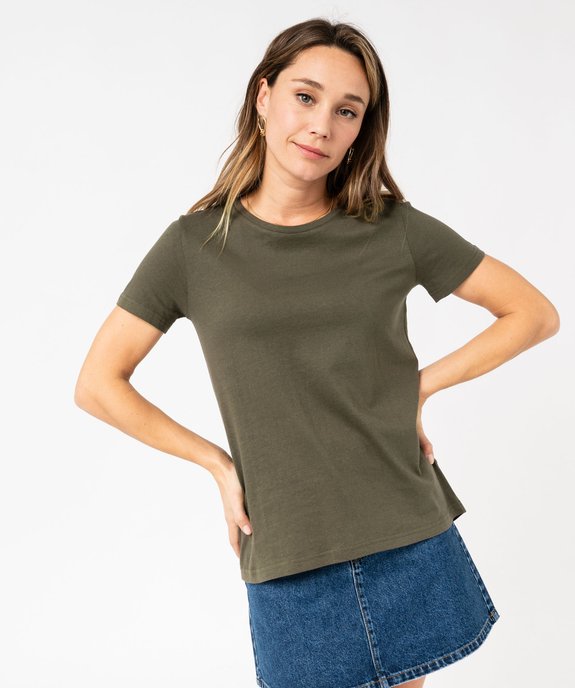 Tee-shirt à manches courtes et col rond femme vue6 - GEMO(FEMME PAP) - GEMO