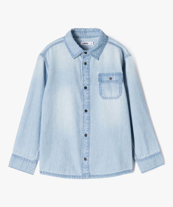 Chemise manches longues en toile de chambray fine garçon vue2 - GEMO (ENFANT) - GEMO