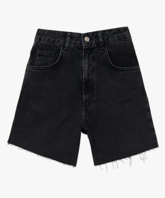 Short en jean femme taille haute à bords francs vue4 - GEMO(FEMME PAP) - GEMO