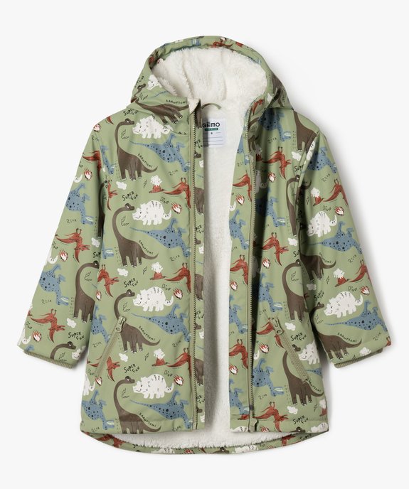 Manteau à capuche imperméable doublé peluche garçon vue4 - GEMO 4G GARCON - GEMO