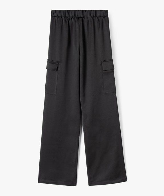 Pantalon en satin avec poches à rabat fille vue4 - GEMO (JUNIOR) - GEMO