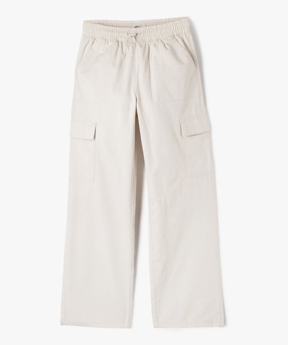 Pantalon cargo à coupe straight en toile de coton fille vue3 - GEMO (JUNIOR) - GEMO