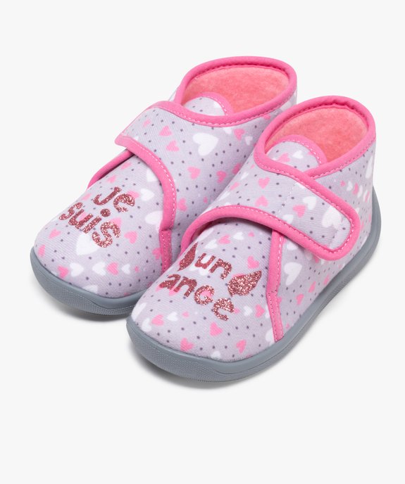 Chaussons bottillons motifs coeurs fermeture scratch fille vue6 - GEMO (ENFANT) - GEMO