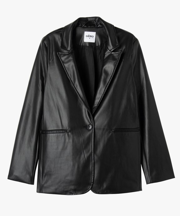 Veste blazer en cuir imitation femme vue4 - GEMO(FEMME PAP) - GEMO