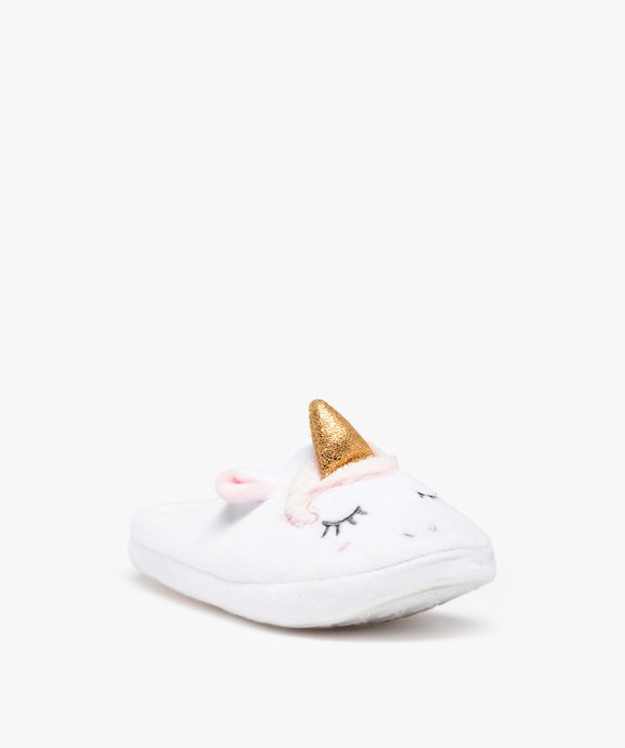 Chaussons fille mules en forme de licorne détails pailletés  vue2 - GEMO (ENFANT) - GEMO