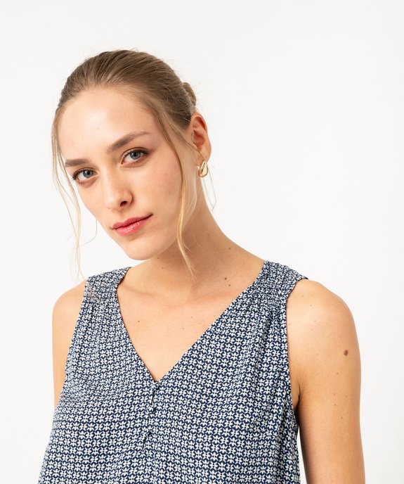 Blouse sans manches avec col V boutonné femme vue2 - GEMO 4G FEMME - GEMO