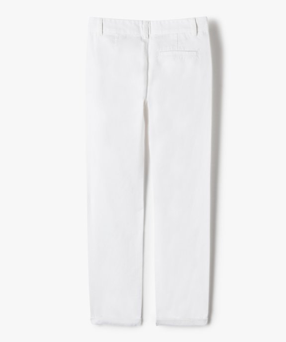 Pantalon chino en coton à revers garçon vue3 - GEMO 4G GARCON - GEMO