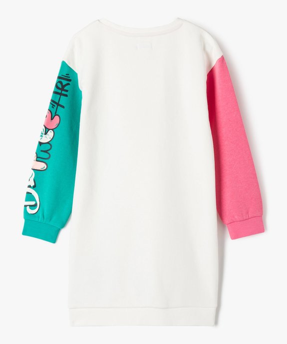 Robe sweat avec manches colorées fille vue5 - GEMO 4G FILLE - GEMO