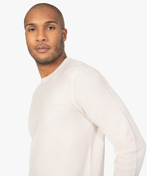 Pull homme en maille fantaisie avec col rond vue2 - GEMO (HOMME) - GEMO