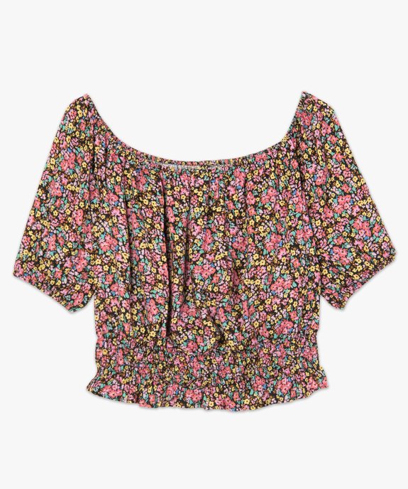 Blouse femme courte à motifs fleuris vue4 - GEMO(FEMME PAP) - GEMO