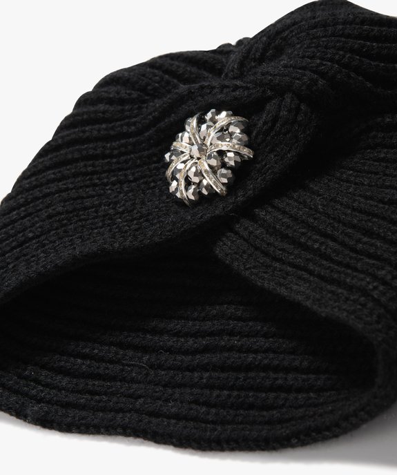 Bonnet femme façon turban avec bijou strass vue2 - GEMO (ACCESS) - GEMO