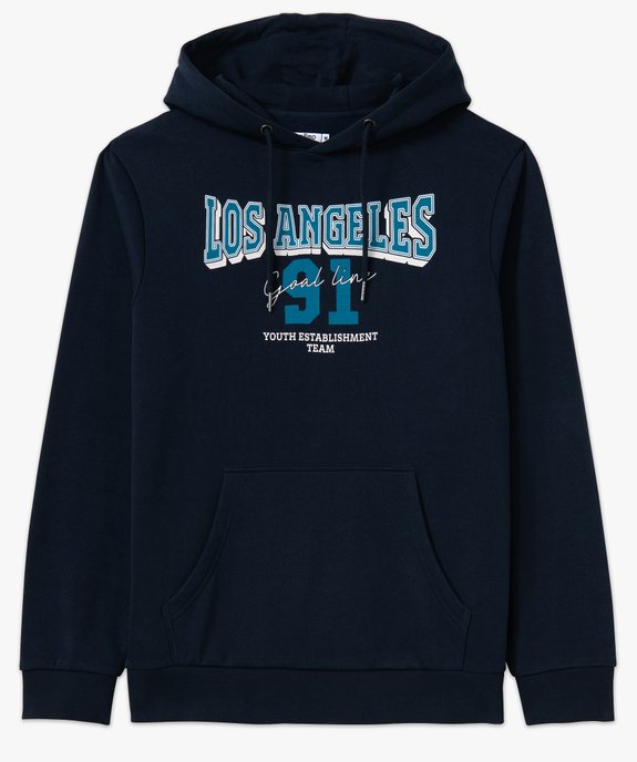 Sweat à capuche avec inscription Los Angeles homme vue4 - GEMO (HOMME) - GEMO