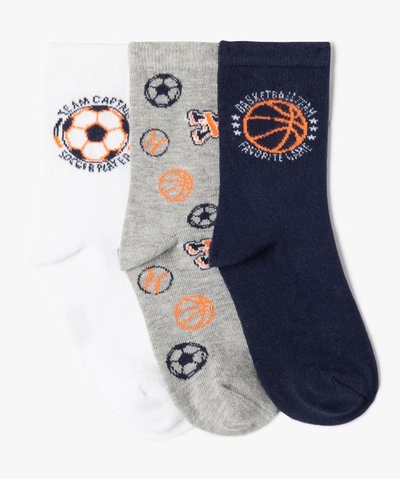 Chaussettes à motifs ballons garçon (lot de 3) vue1 - GEMO (ENFANT) - GEMO