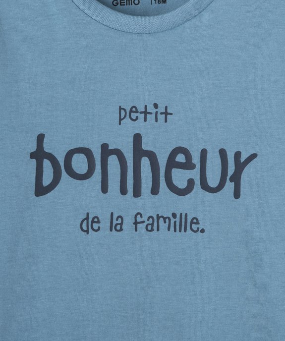 Tee-shirt bébé garçon à manches longues avec message vue2 - GEMO 4G BEBE - GEMO