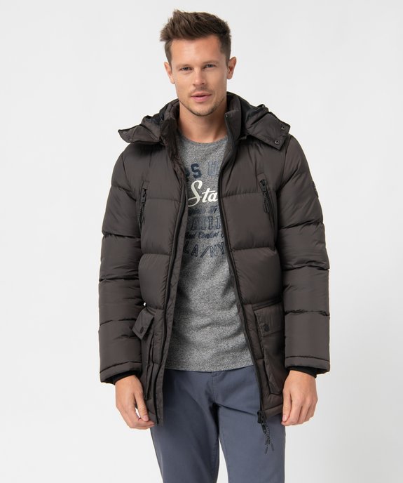 Parka homme multipoche à capuche amovible vue1 - DISSIDENT - GEMO