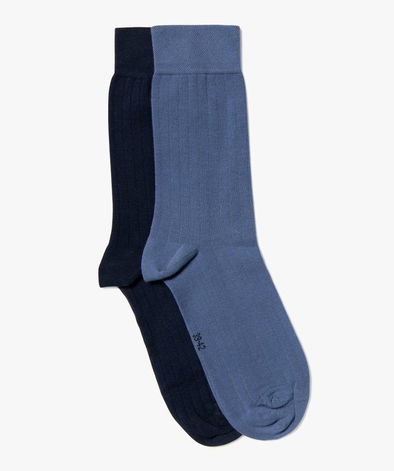 Chaussettes en maille côtelée homme (lot de 2) vue1 - GEMO(HOMWR HOM) - GEMO