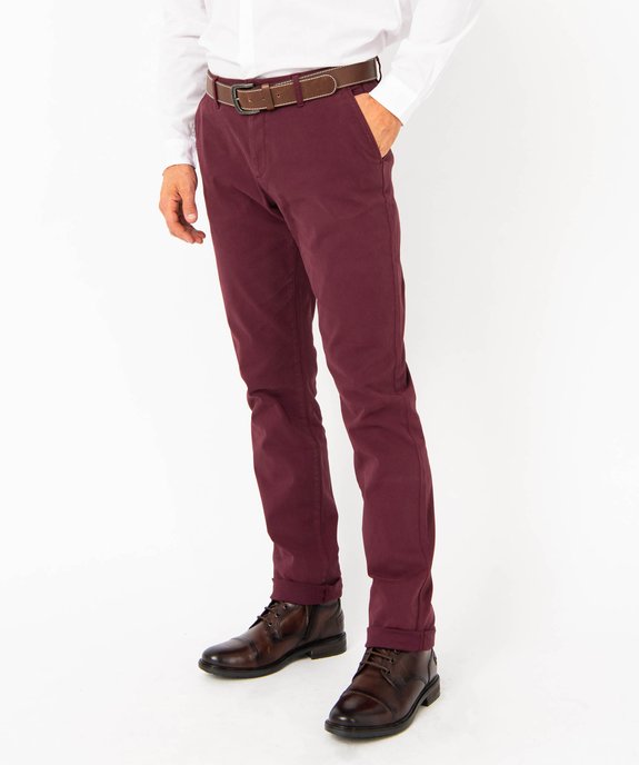 Pantalon chino en coton stretch coupe Slim homme vue1 - GEMO 4G HOMME - GEMO