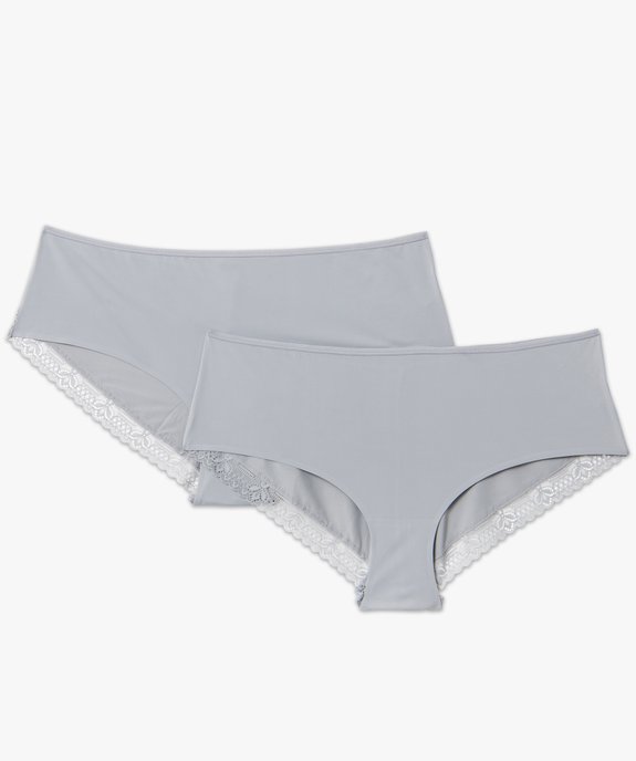 Shorty en microfibre et dentelle femme grande taille (lot de 2) vue4 - GEMO(HOMWR FEM) - GEMO