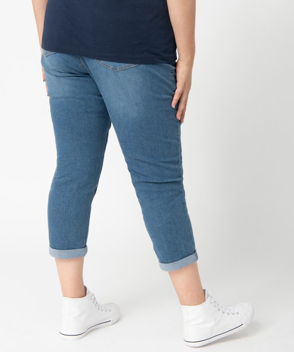 Pantacourt femme grande taille coupe slim en denim stretch vue3 - GEMO (G TAILLE) - GEMO