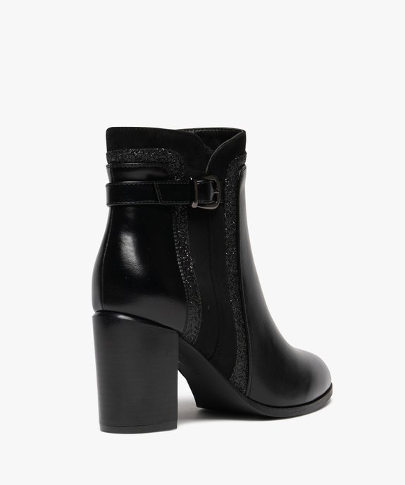 Bottines femme à talon haut avec détails en suédine et à paillettes vue5 - GEMO 4G FEMME - GEMO