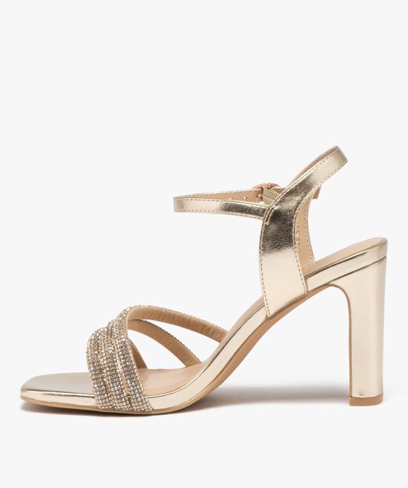 Sandales femme à talon haut et brides strass vue4 - FOLLOW ME - GEMO