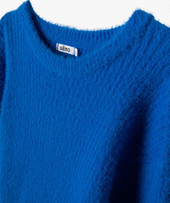 Pull à col rond en maille duveteuse fille vue2 - GEMO (ENFANT) - GEMO