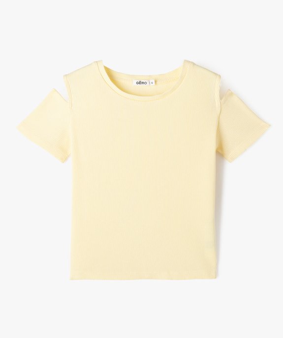 Tee-shirt à manches courtes avec épaules dénudées fille vue1 - GEMO (ENFANT) - GEMO