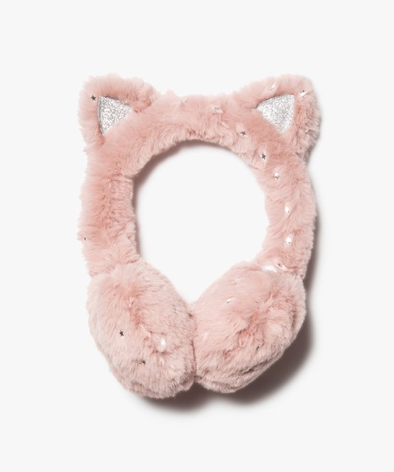 Cache-oreilles fille en matière peluche oreilles de chat et détails brillants vue1 - GEMO (ENFANT) - GEMO