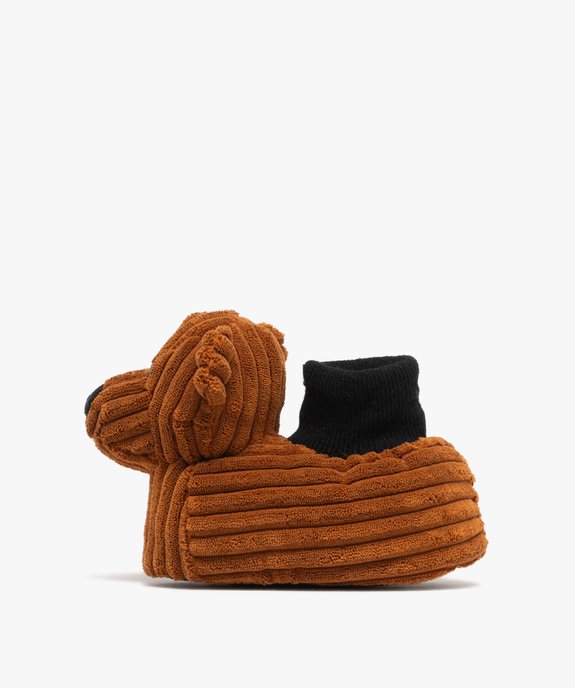 Chaussons garçon en volume ours en velours côtelé avec col chaussette vue3 - GEMO (ENFANT) - GEMO