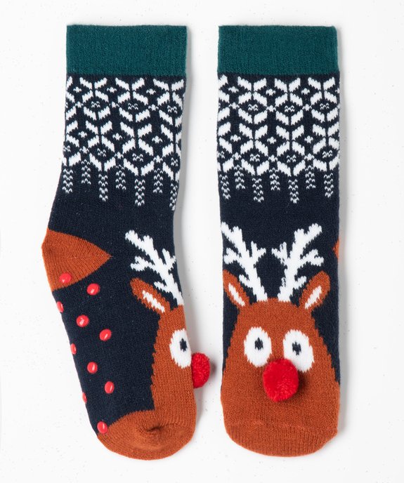 Chaussettes d'intérieur douillettes spécial Noël homme vue2 - GEMO(HOMWR HOM) - GEMO