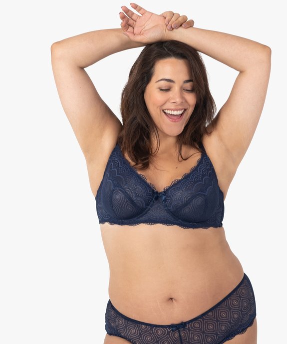 Soutien-gorge emboitant à armatures en dentelle grande taille vue1 - GEMO(HOMWR FEM) - GEMO