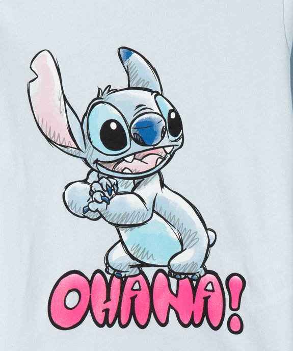 Tee-shirt manches longues en coton imprimé fille - Stitch vue2 - LILO & STITCH - GEMO