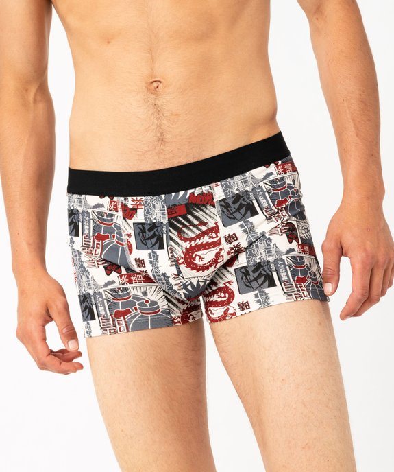 Boxer en coton stretch à motifs homme (lot de 2) vue2 - GEMO 4G HOMME - GEMO