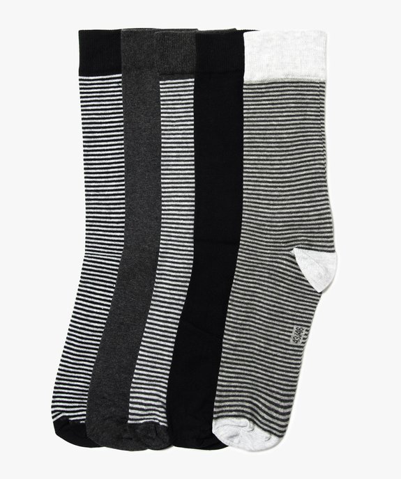 Lot de 5 paires de chaussettes à fies rayures vue1 - GEMO(HOMWR HOM) - GEMO