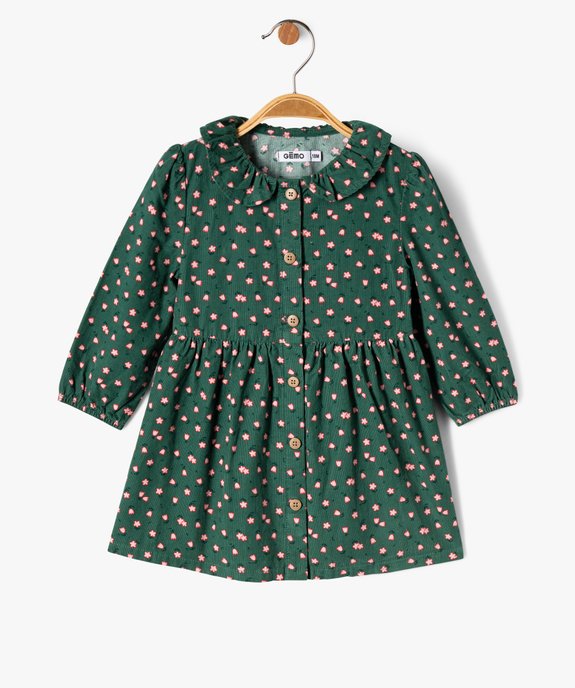 Robe en velours fines côtes bébé fille vue1 - GEMO(BEBE DEBT) - GEMO