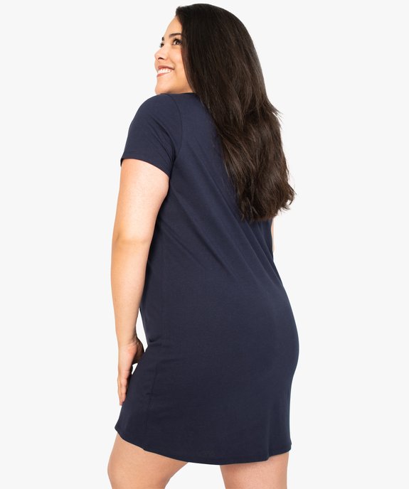 Chemise de nuit à manches courtes avec motifs femme grande taille vue3 - GEMO 4G FEMME - GEMO