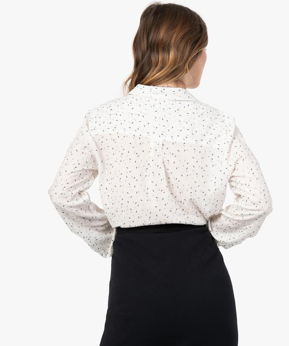 Blouse femme fluide à motifs et col v à boutons vue3 - GEMO(FEMME PAP) - GEMO