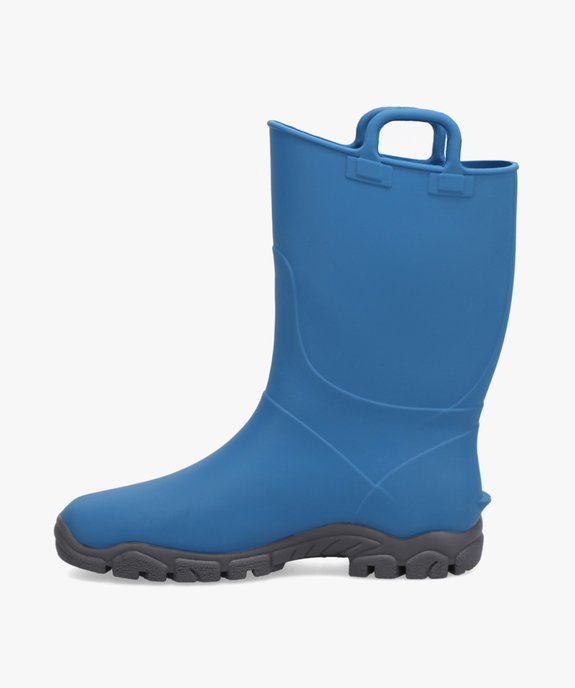 Bottes de pluie garçon unies à anses - Boatilus vue3 - BOATILUS - GEMO