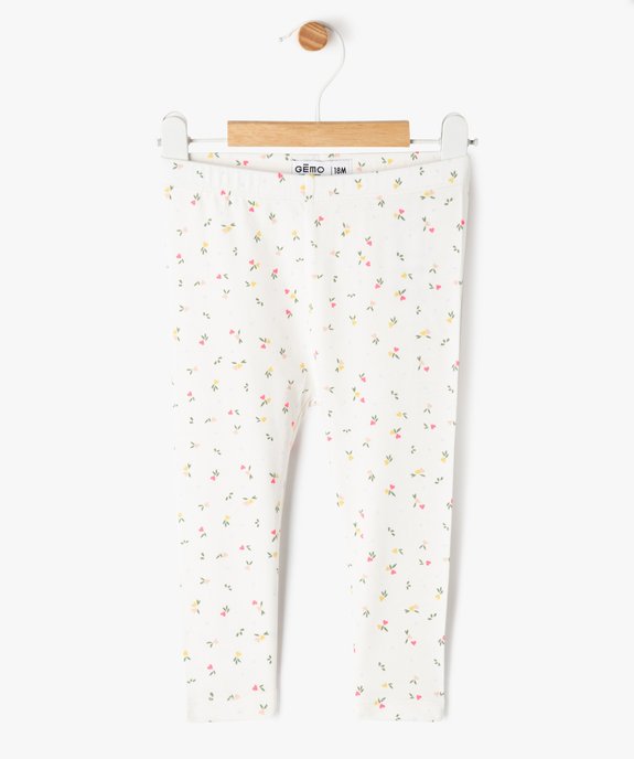 Legging long en coton stretch bébé fille vue1 - GEMO 4G BEBE - GEMO