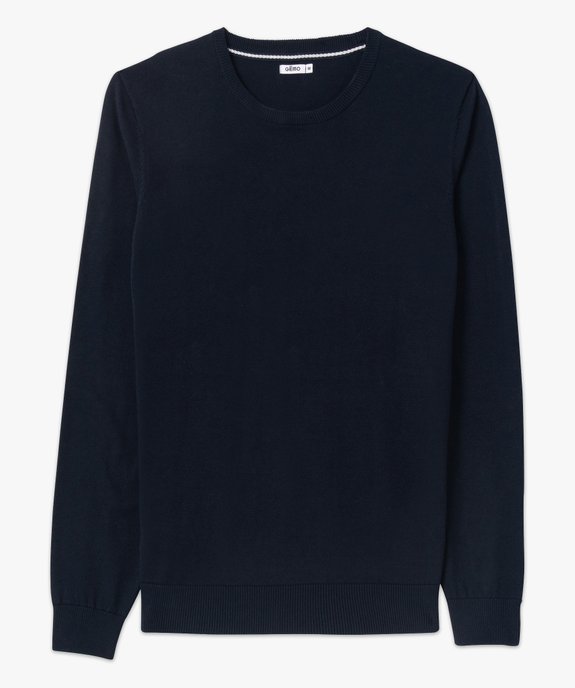 Pull à col rond en coton homme vue4 - GEMO (HOMME) - GEMO