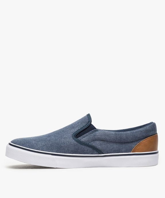 Tennis homme en toile façon slip-on bicolores vue3 - GEMO (SPORTSWEAR) - GEMO