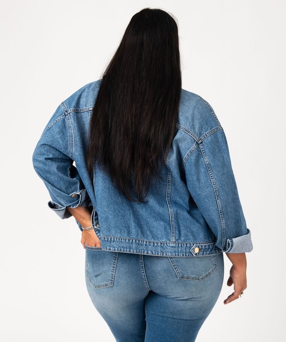 Veste en jean délavée femme grande taille vue3 - GEMO 4G GT - GEMO