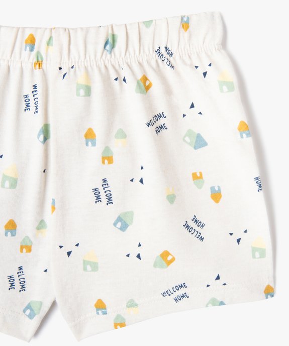 Pyjashort 2 pièces avec motifs maisons bébé garçon vue3 - GEMO 4G BEBE - GEMO